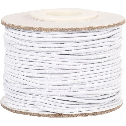 Creativ company elastiek dikte 1mm wit, 25m