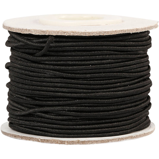 Creativ company elastiek dikte 1mm zwart, 25m