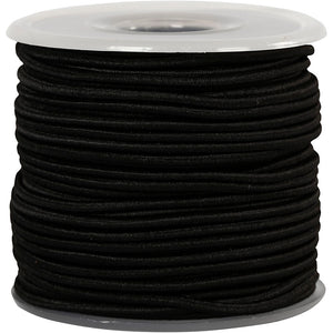Creativ company elastiek dikte 2mm zwart, 25m
