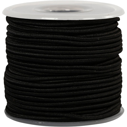 Creativ company elastiek dikte 2mm zwart, 25m