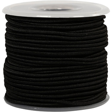 Creativ company elastiek dikte 2mm zwart, 25m