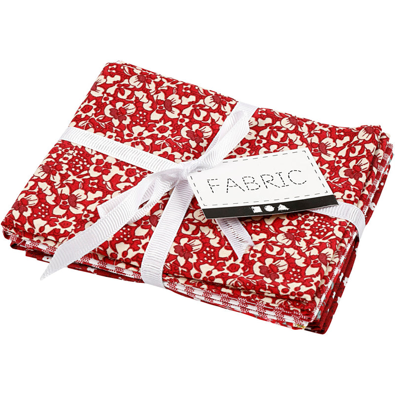 Load image into Gallery viewer, Creativ company patchwork stof rood 45x55cm, 4st.
