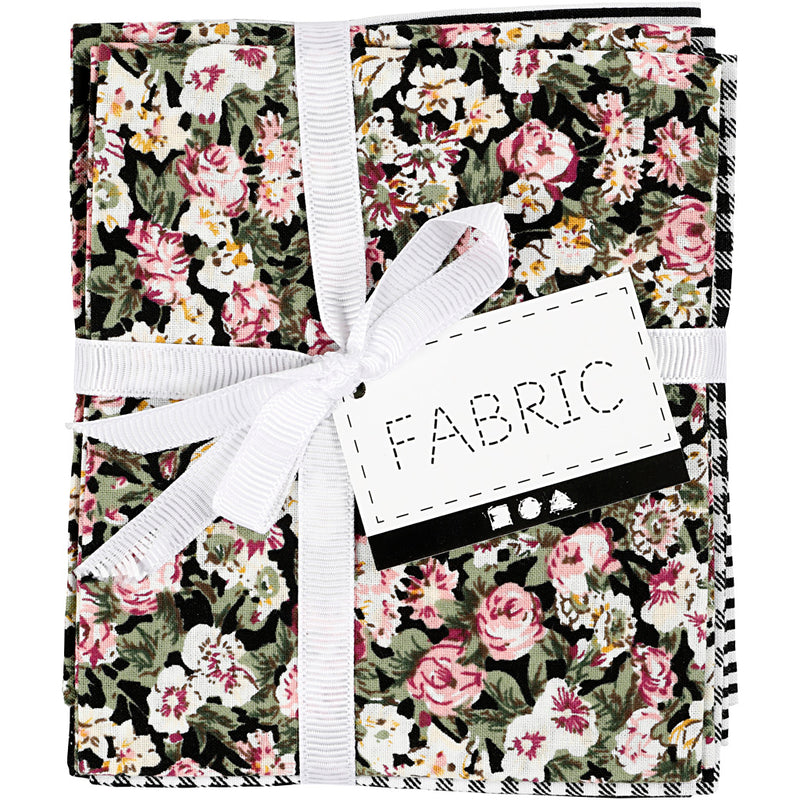 Load image into Gallery viewer, Creativ company patchwork stof zwart 45x55cm, 4st.
