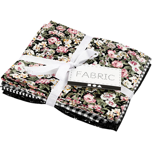 Creativ company patchwork stof zwart 45x55cm, 4st.