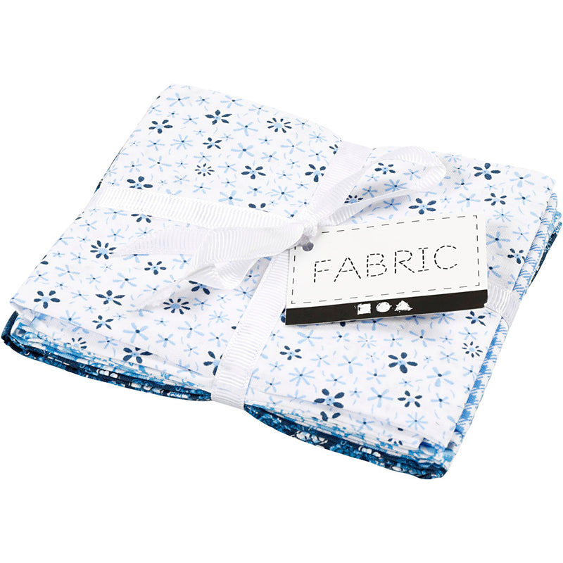 Load image into Gallery viewer, Creativ company patchwork stof blauw 45x55cm, 4st.
