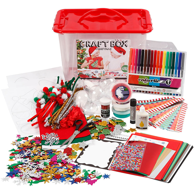 Load image into Gallery viewer, Creativ company hobbybox rood met creatieve materialen
