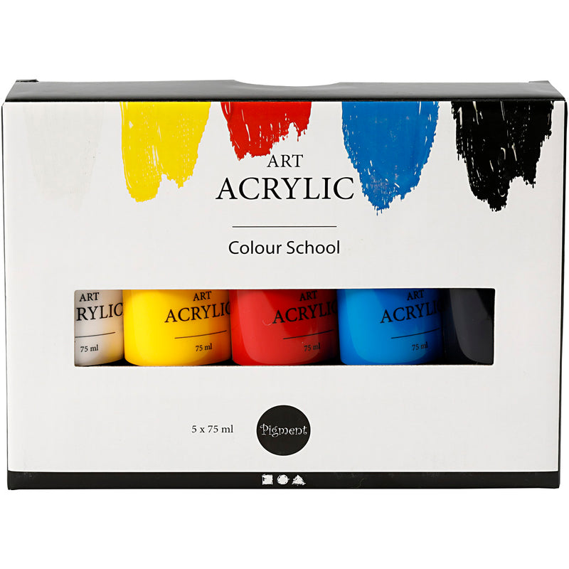 Load image into Gallery viewer, Pigment art acrylverf primaire kleuren, 5x75ml
