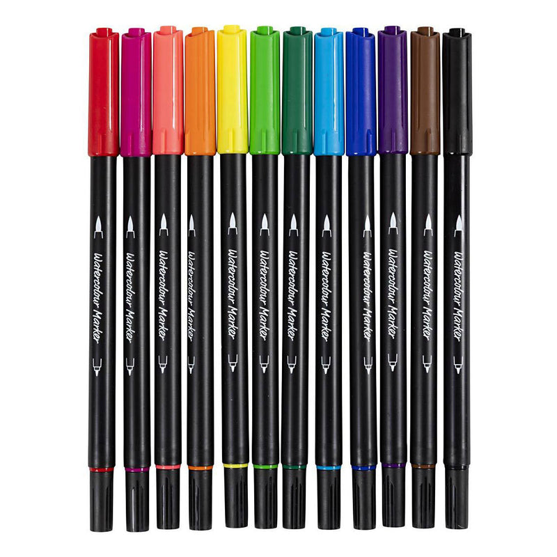 Afbeelding laden in galerijviewer, Creative company https: www.cchobby.nl aquarelmarker-lijndikte-2-4-8-mm-standaardkleuren-12-stuk-1-doos
