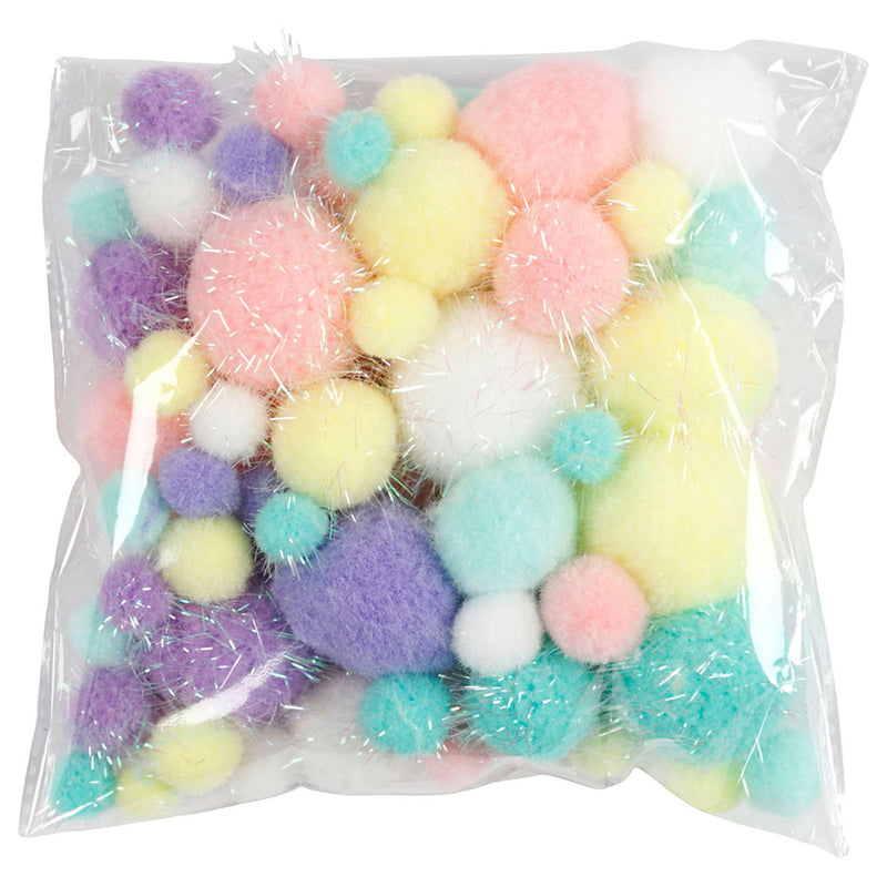 Afbeelding laden in galerijviewer, Creativ company pom-poms pastelkleuren, 62gr.
