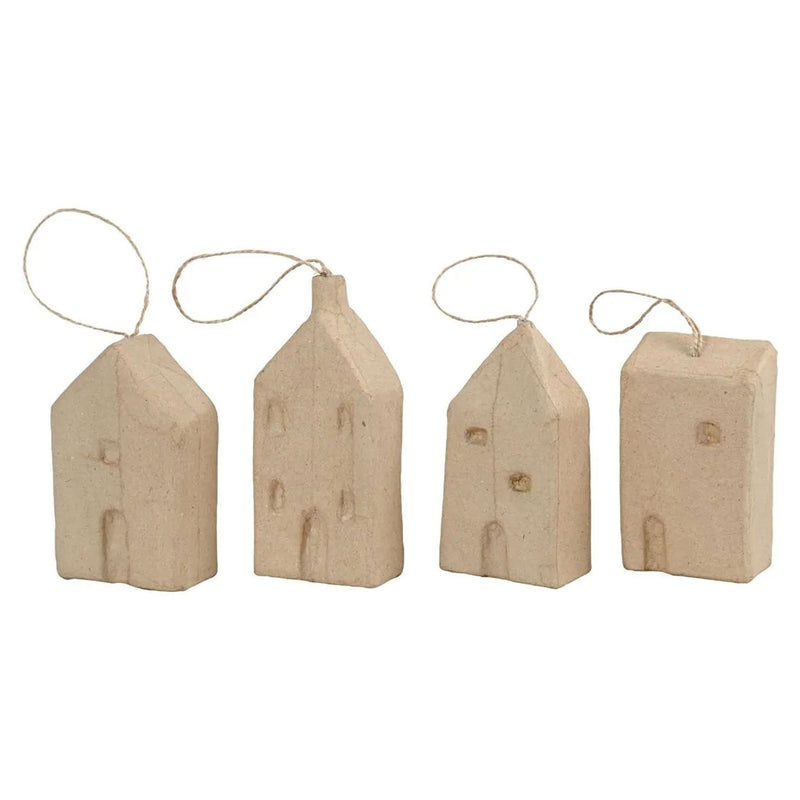 Load image into Gallery viewer, Creativ company huisjes van papiermache, 4st.
