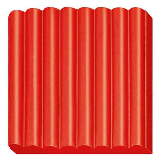 Fimo kids 8030 - ovenhardende boetseerklei - blokje 42 g - rood