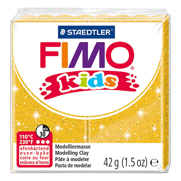 FIMO Kids Boetseerklei Glitter Goud, 42gr