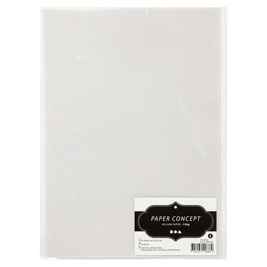 Creativ company vellumpapier, a4, vel 210x297 mm, 150 gr, lichtgrijs, 10 vel 1 doos