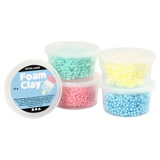 Creativ company foam clay® extra large 5x25 gr vrolijke kleuren