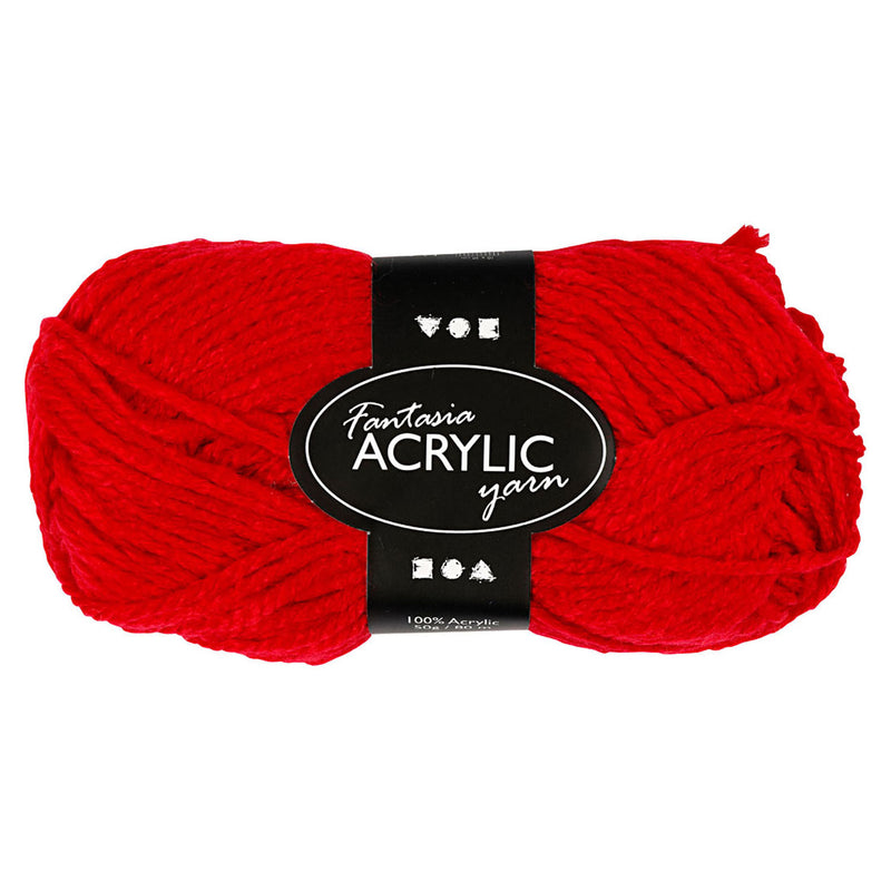 Load image into Gallery viewer, Creativ company acrylgaren, rood, 50gr, 80m
