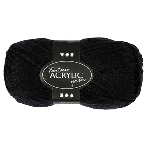 Creativ company acrylgaren, zwart, 50gr, 80m