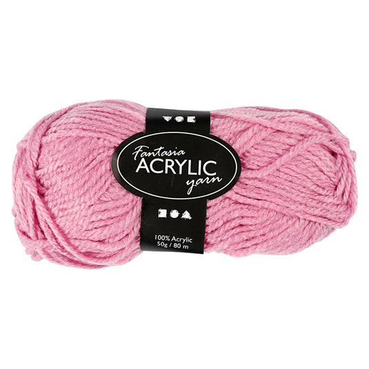 Creativ company acrylgaren, roze, 50gr, 80m