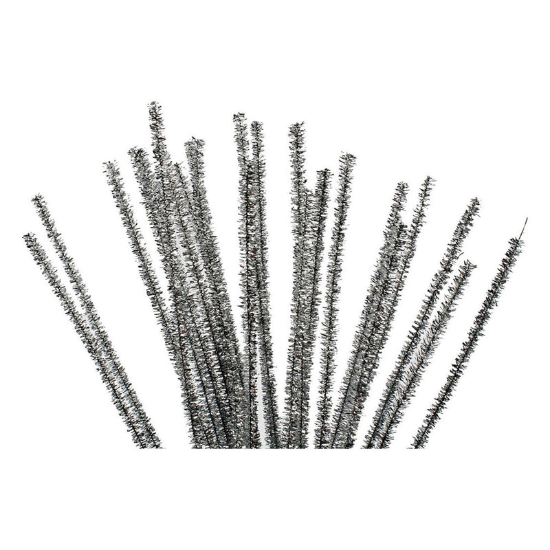 Load image into Gallery viewer, Creativ company chenille zilver 30cm, 24st.
