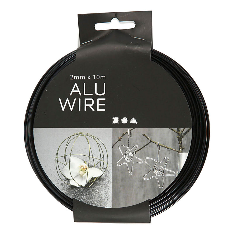 Load image into Gallery viewer, Creativ company zacht aluminiumdraad zwart 2mm, 10 meter
