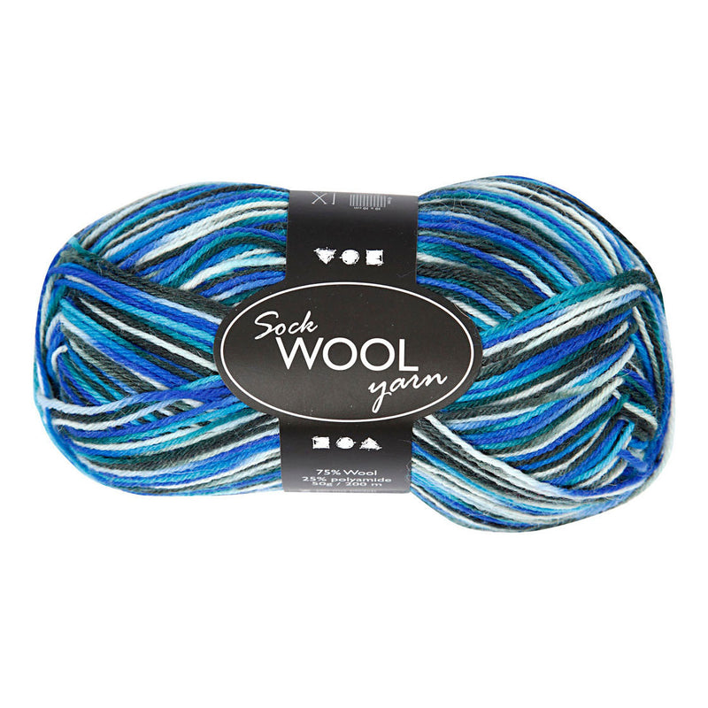 Load image into Gallery viewer, Creativ company sokkengaren blauw turquoise, 200cm
