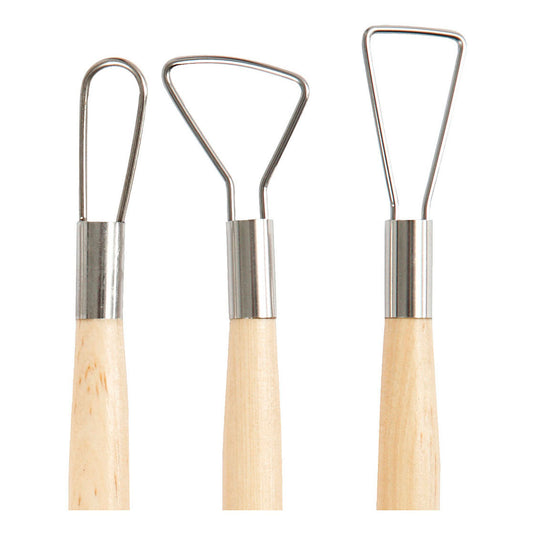 Kleilusgereedschappen, ronde kanten, l: 20 cm, 6 stuk 1 doos