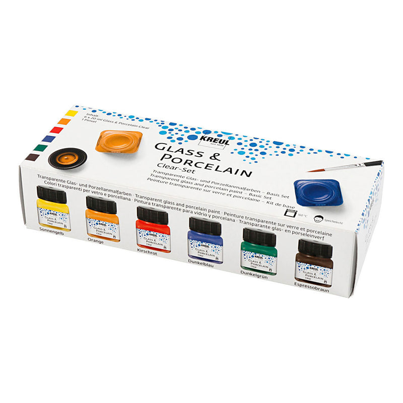 Load image into Gallery viewer, Kreul glas- en porseleinverf clear set 6x20 ml
