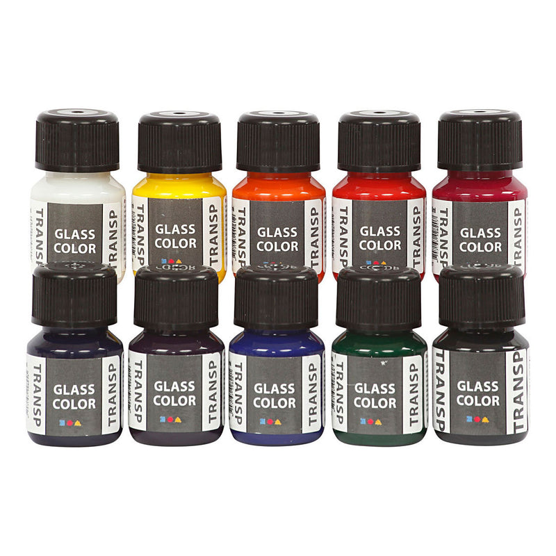 Load image into Gallery viewer, Creativ company glass color transparant glasverf kleur, 10x30ml

