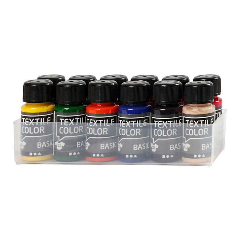 Load image into Gallery viewer, Creativ company textile color semi-dekkende textielverf, 12x50ml
