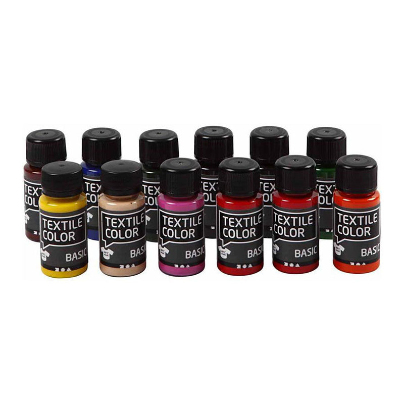 Load image into Gallery viewer, Creativ company textile color semi-dekkende textielverf, 12x50ml
