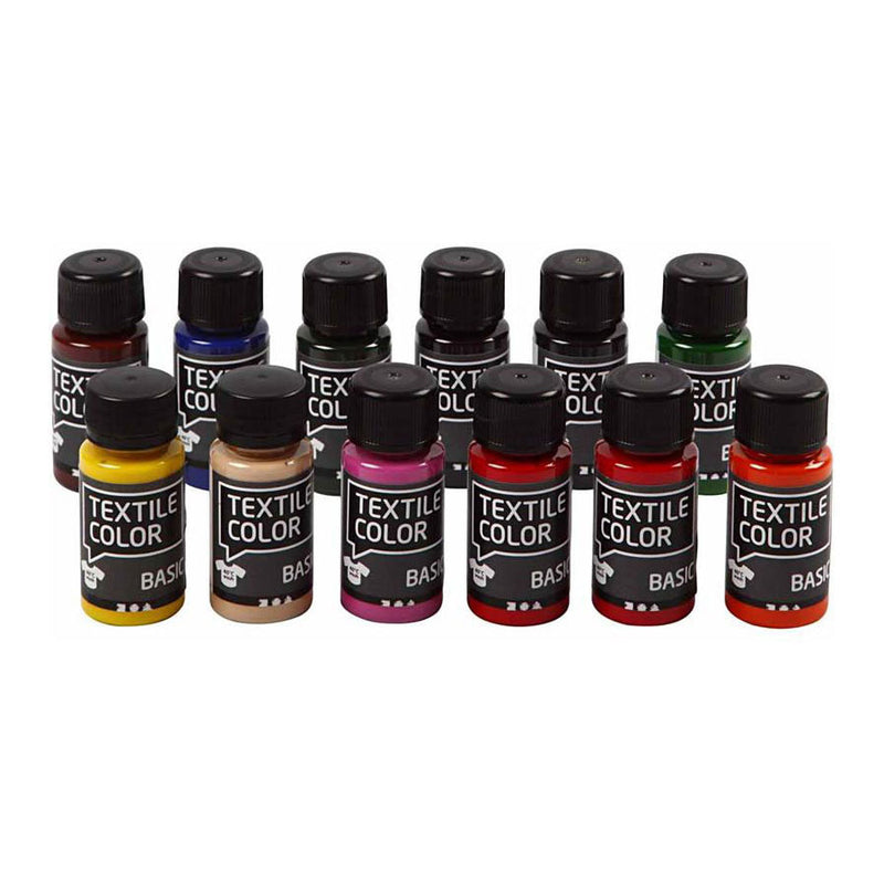 Load image into Gallery viewer, Creativ company textile color semi-dekkende textielverf, 12x50ml
