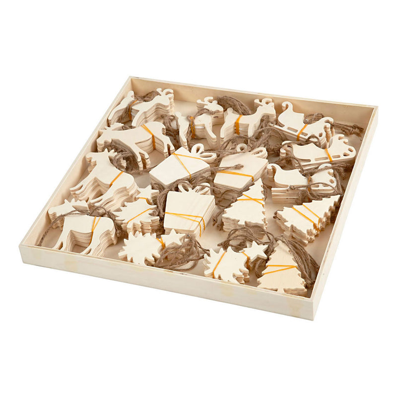 Afbeelding laden in galerijviewer, Creativ company houten ornamenten kerst thema, 90st.
