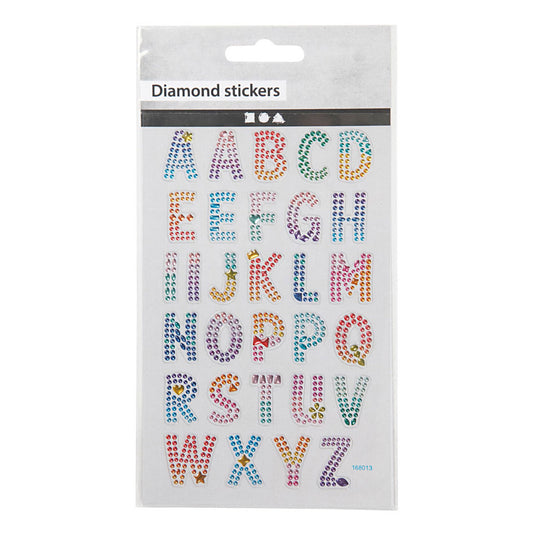 Creativ company diamant stickers alfabet, 1 vel