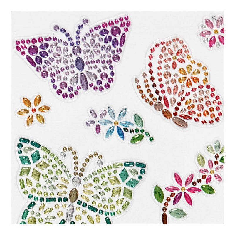Load image into Gallery viewer, Creativ company diamond stickers - vlinders - zelfklevende glitter stickers - strass knutselstickers - feestelijke plakdiamant stickers - diy hobby decoratie stickers - 10x16 cm - 1 vel
