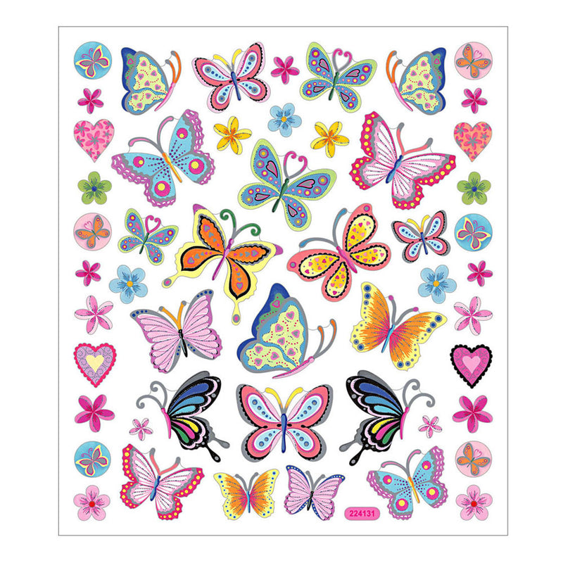 Load image into Gallery viewer, Creativ company stickers bloemen en vlinders, 1 vel
