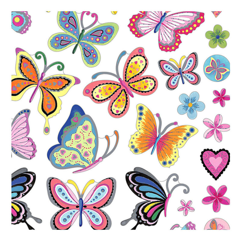 Load image into Gallery viewer, Creativ company stickers bloemen en vlinders, 1 vel
