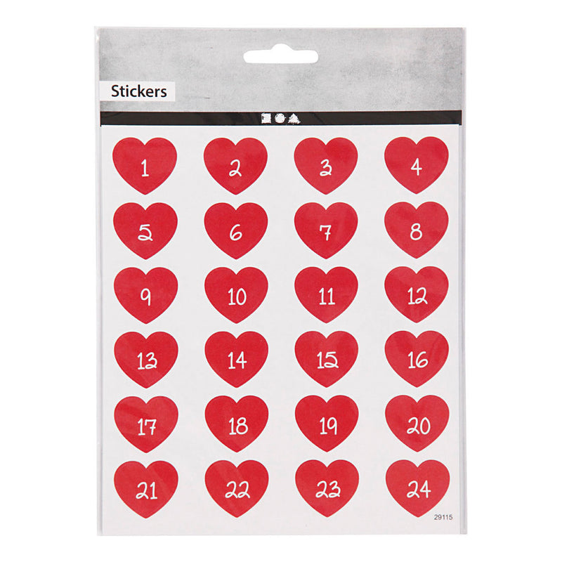 Load image into Gallery viewer, Creativ company stickers hart met cijfer, 1 vel
