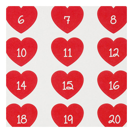 Creativ company stickers hart met cijfer, 1 vel