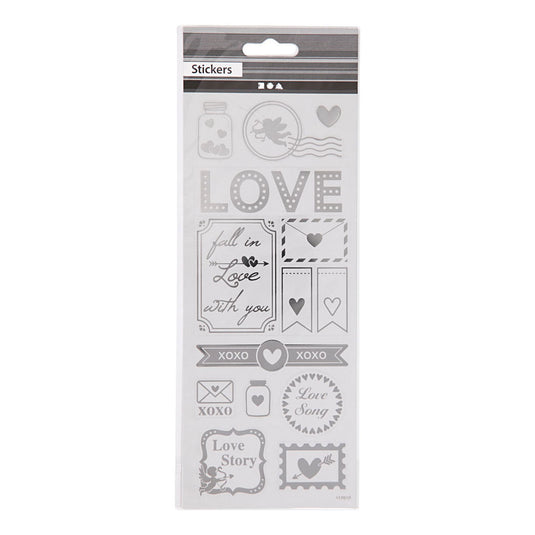 Creativ company http: www.cchobby.nl stickers-love-vel-10x24-cm-ca-14-stuk-zilver-1-vel