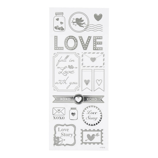 Creativ company http: www.cchobby.nl stickers-love-vel-10x24-cm-ca-14-stuk-zilver-1-vel