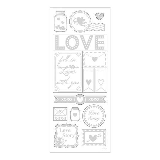 Creativ company stickers zilver love, 1 vel