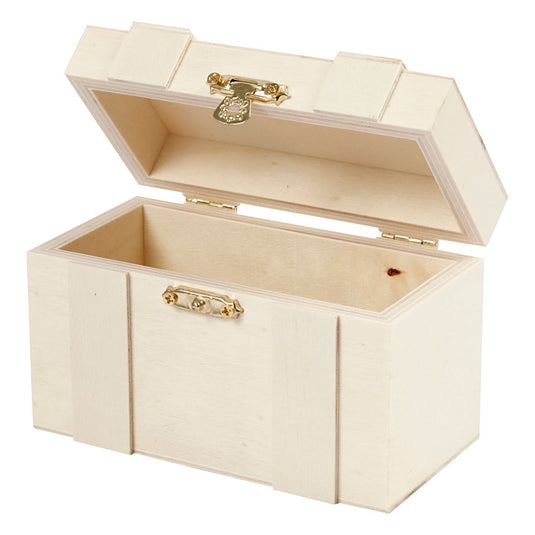 Creativ company houten schatkist, 12,5x7,5x6cm