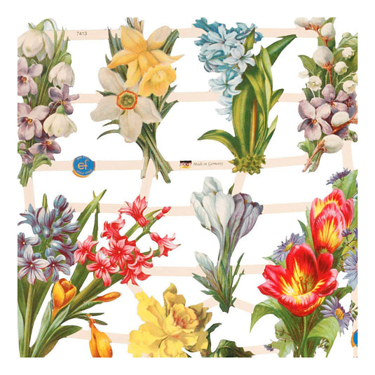 Creativ company vintage plaatjes lentebloemen, 2 vellen