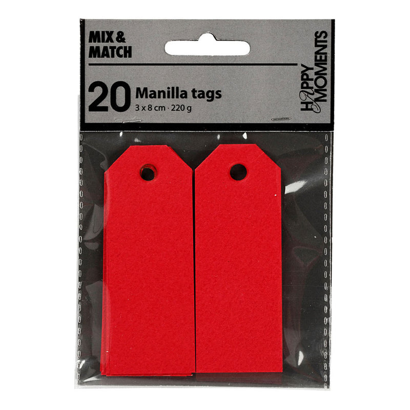Afbeelding laden in galerijviewer, Creativ company http: www.cchobby.nl manilla-labels-afm-3x8-cm-220-gr-rood-20-stuk-1-doos
