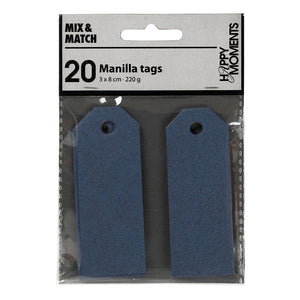 Creativ company manilla labels blauw, 20st.