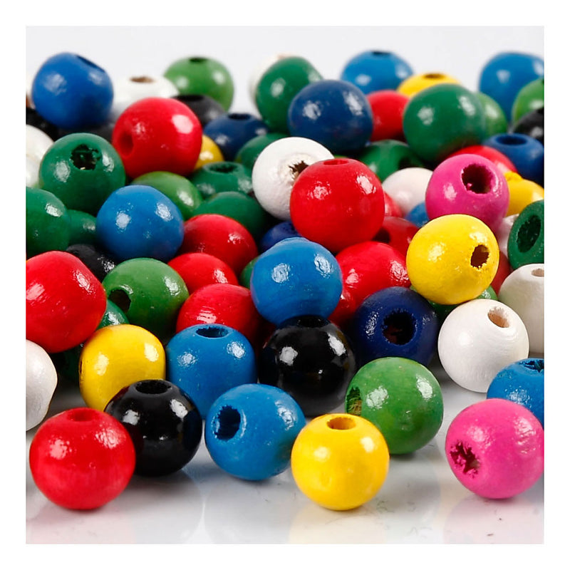 Load image into Gallery viewer, Creativ company http: www.cchobby.nl houten-kralen-d-8-mm-gatgrootte-2-mm-ca-80-stuk-diverse-kleuren-15-gr-1-doos
