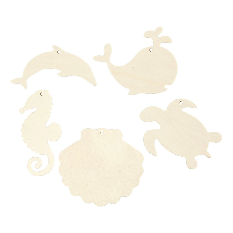 Load image into Gallery viewer, Creativ company houten zeedieren met ophangoog
