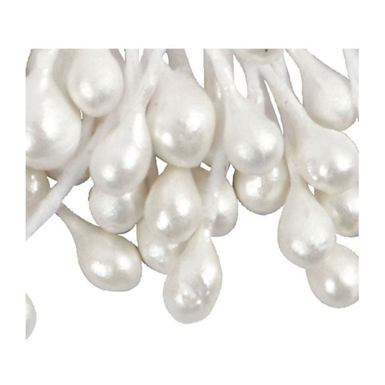 Load image into Gallery viewer, Creativ company https: www.cchobby.nl bloemmeeldraden-l-6-4-cm-d-2-mm-wit-parelmoer-100-stuk-1-doos

