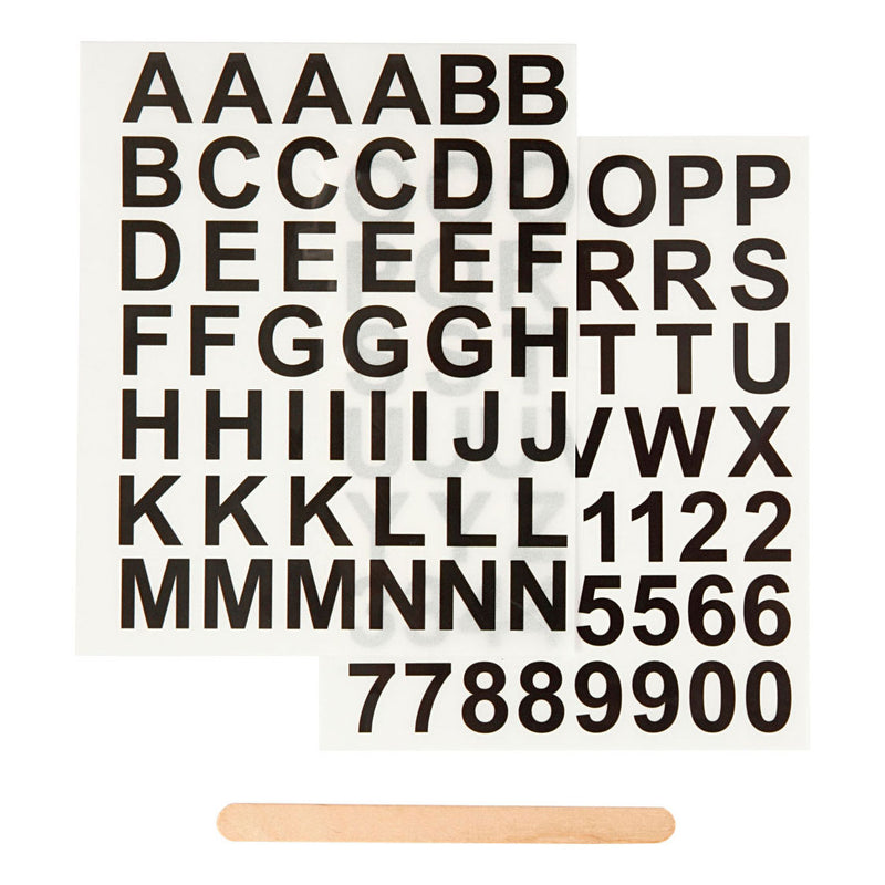Load image into Gallery viewer, Creativ company rub-on stickers letters en cijfers zwart, 2 vellen
