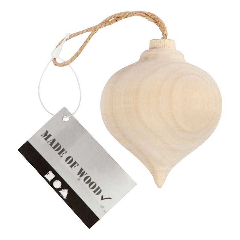 Load image into Gallery viewer, Creativ company hanger puntige houten kerstbal
