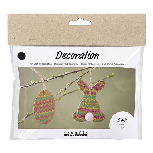 Creativ company https: www.cchobby.nl mini-hobbyset-decoratie-ei-en-konijn-bruin-groen-roze-geel-1-doos